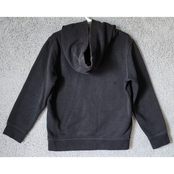 Nike Black Swoosh Logo Kangaroo Pocket Basic Pullover Hoodie Youth Size Large 7 - Picture 8 of 11